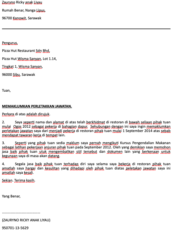 Contoh Ayat Surat Penghargaan